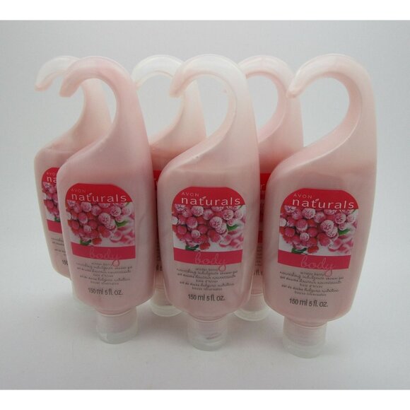 AVON NATURALS Shower Gel WINTER BERRY - Lot of 6 - 5 oz. each